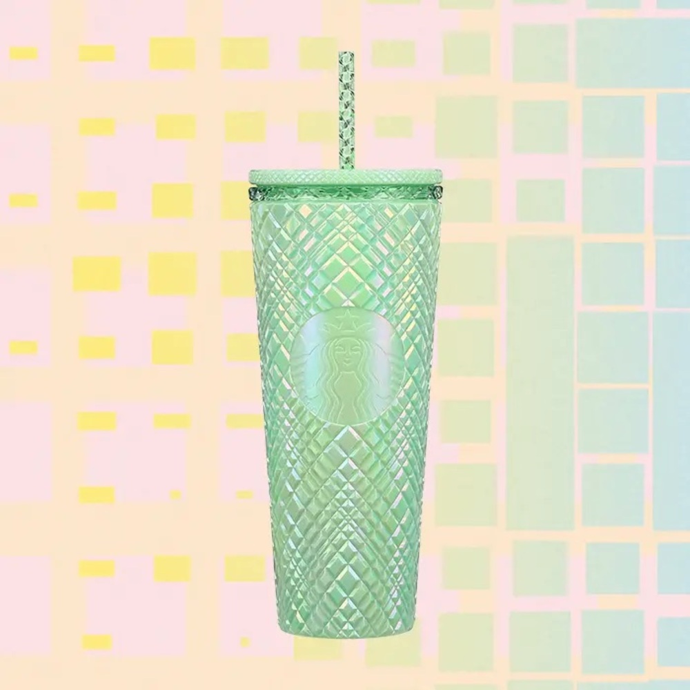 Starbucks Light Green Jeweled Cold Cup (24 oz)